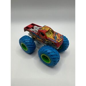 Hot Wheels Monster Truck Red Yellow Blue Graphic Oversized Wheels Toy Vehicle